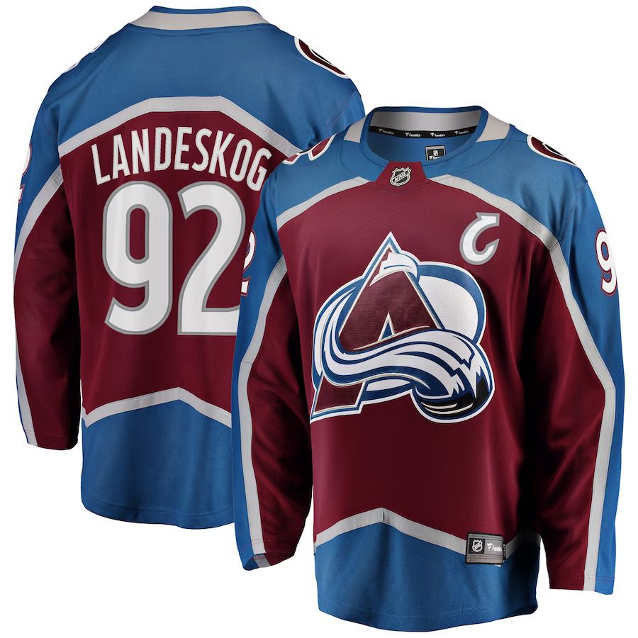 Men Colorado Avalanche 92 Gabriel Landeskog Fanatics Branded Burgundy Breakaway Player NHL Jersey